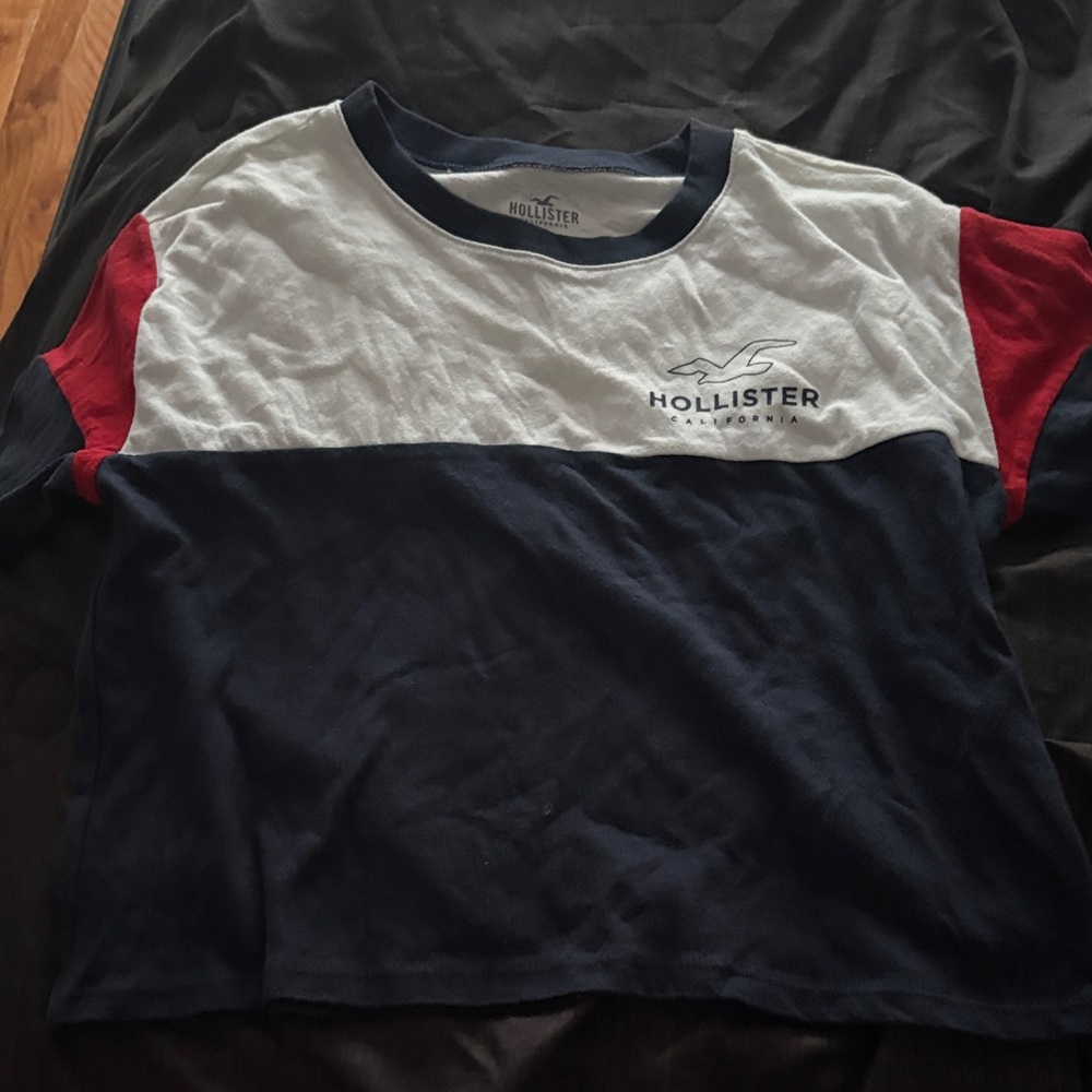 Hollister Tri-Tone Tee - Navy, Red, white